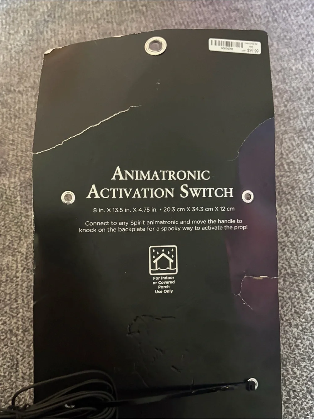 Spirit Black Gargoyle Animatronic Activation Switch Door Knocker